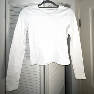 Abercrombie ribbed tight white long sleeve size S